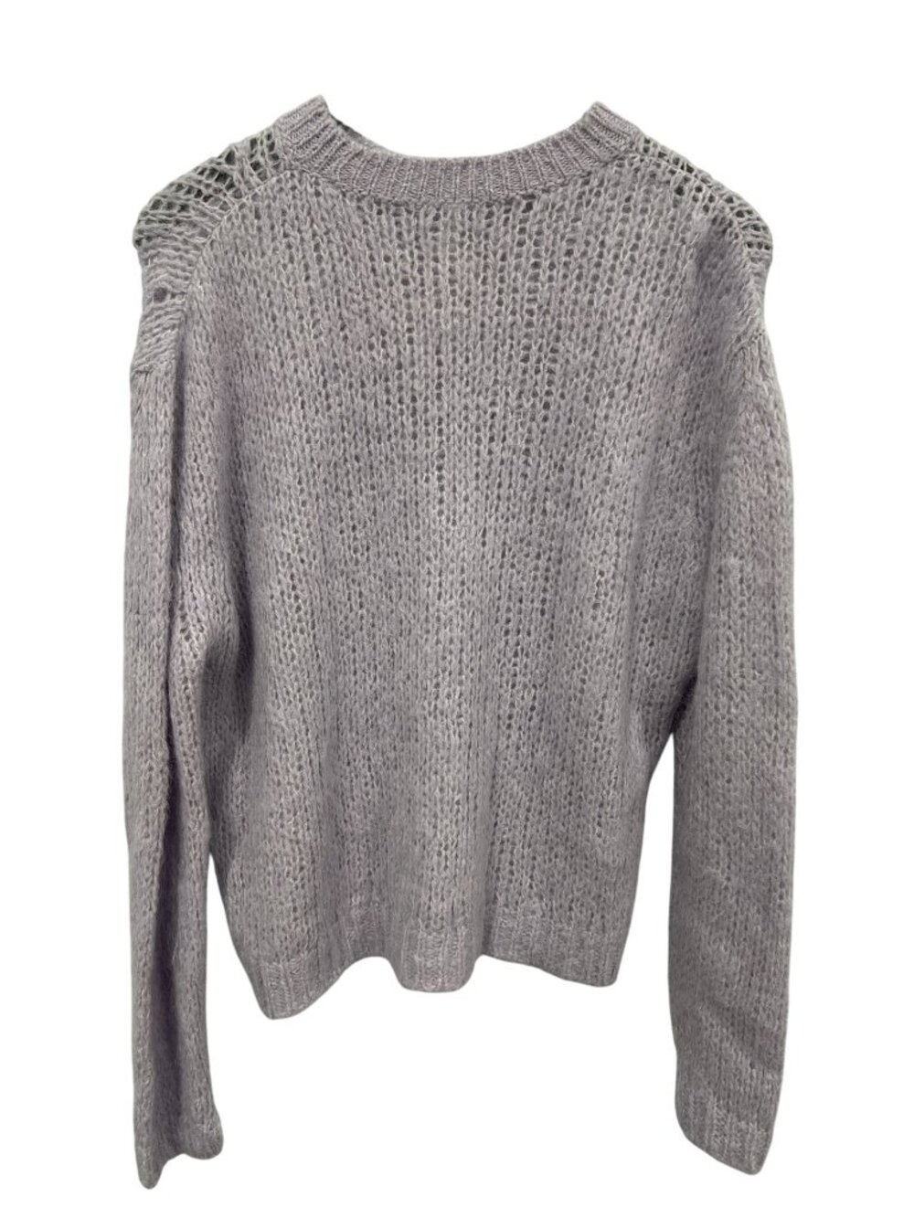 Free People Sweater XS Open Knit Pullover Alpaca Wool Lavender Cozy Knit